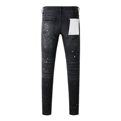 Mens trendy purple jeans 100% cotton Pure Cotton High Street Trend