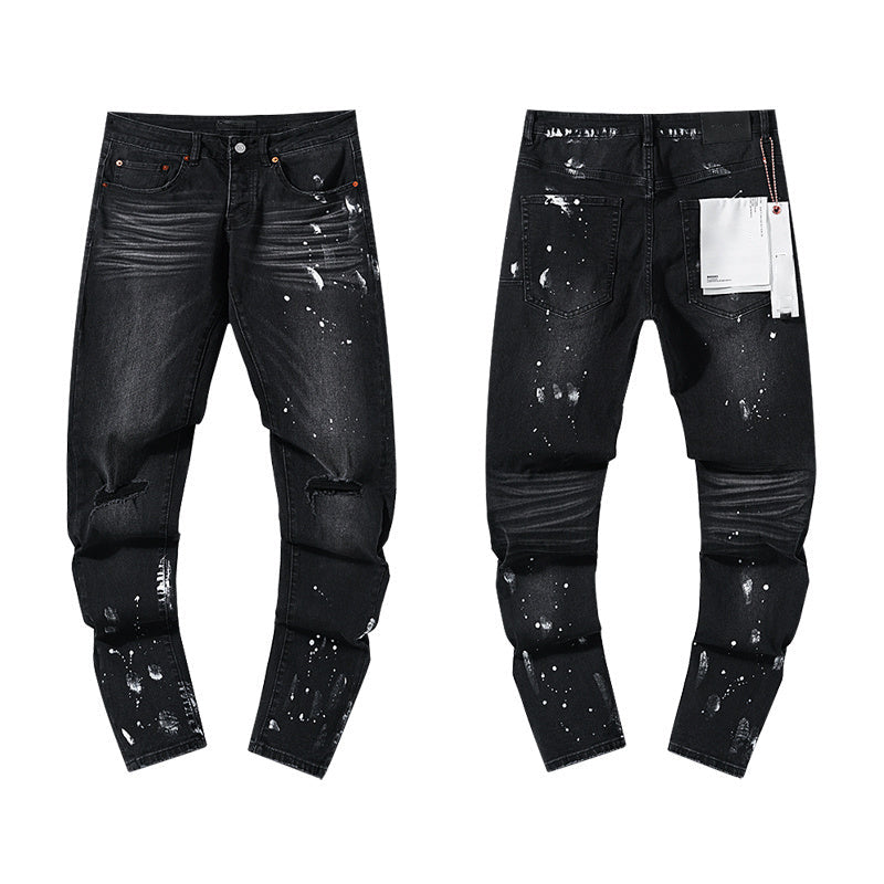 Mens trendy purple jeans 100% cotton Jeans #PU121