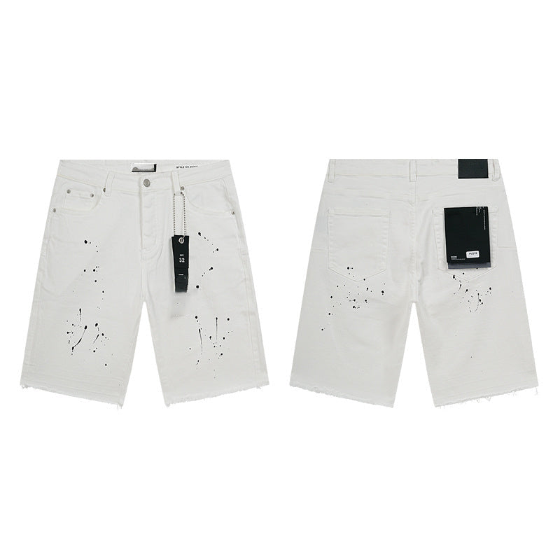 Mens trendy purple jeans 100% cotton Denim Shorts #PU518