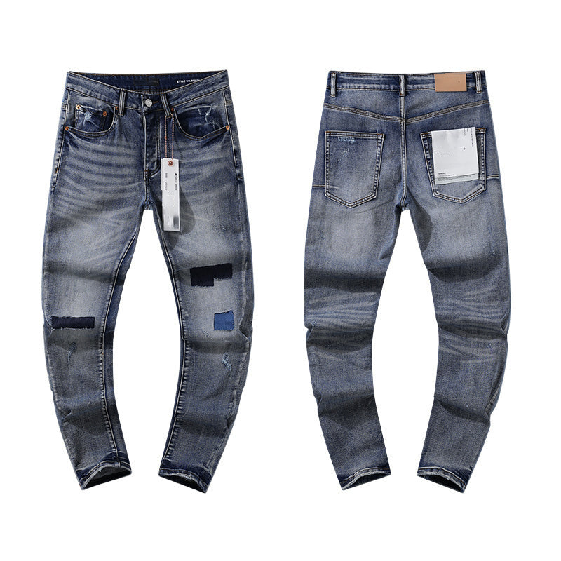 Mens trendy purple jeans 100% cotton Jeans #PU110