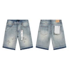 Mens trendy purple jeans 100% cotton Denim Shorts #PU512