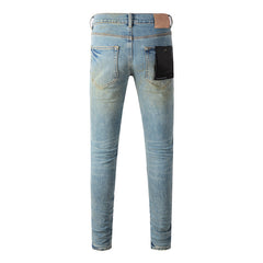Mens trendy purple jeans 100% cotton Pure Cotton High Street Trend