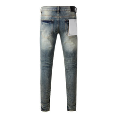 Mens trendy purple jeans 100% cotton Pure Cotton High Street Trend