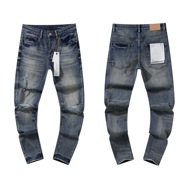 Mens trendy purple jeans 100% cotton Jeans #PU107