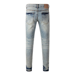 Mens trendy purple jeans 100% cotton Pure Cotton High Street Trend