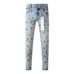 Mens trendy purple jeans 100% cotton Pure Cotton High Street Trend