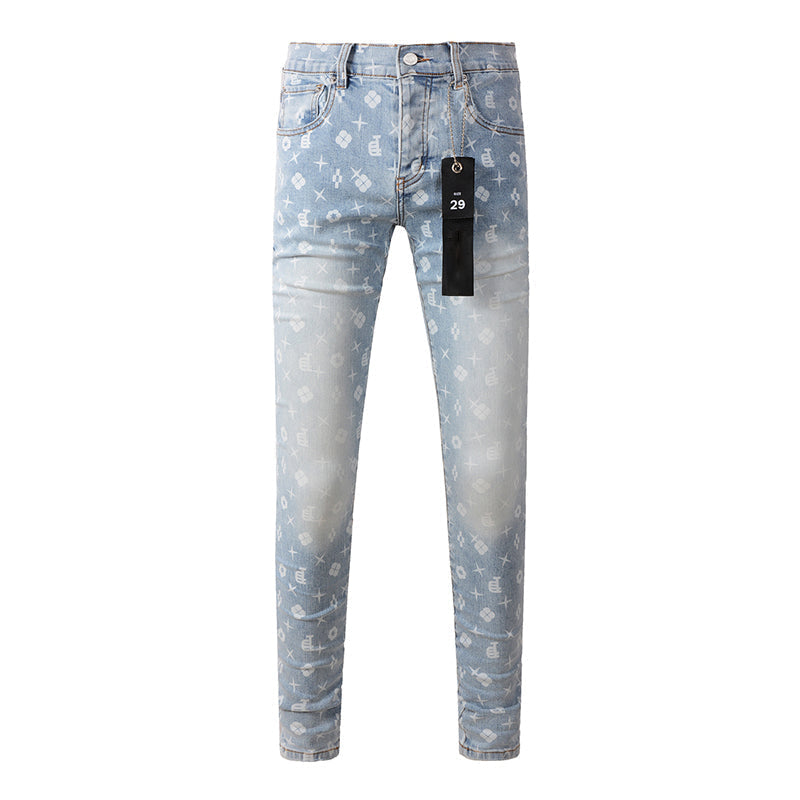 Mens trendy purple jeans 100% cotton Pure Cotton High Street Trend