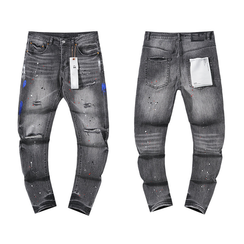 Mens trendy purple jeans 100% cotton Jeans #PU127