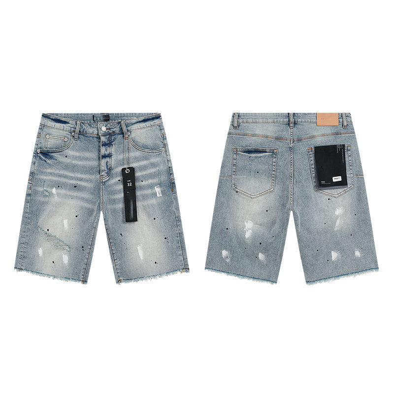 Mens trendy purple jeans 100% cotton Denim Shorts #PU511
