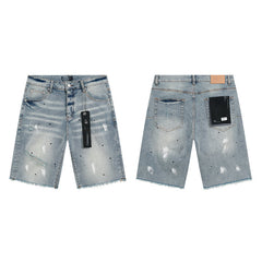 Mens trendy purple jeans 100% cotton Denim Shorts #PU511