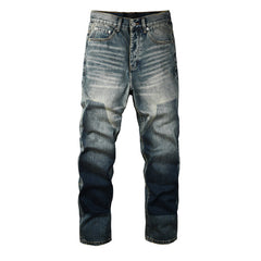 Mens trendy purple jeans 100% cotton High Street Distressed
