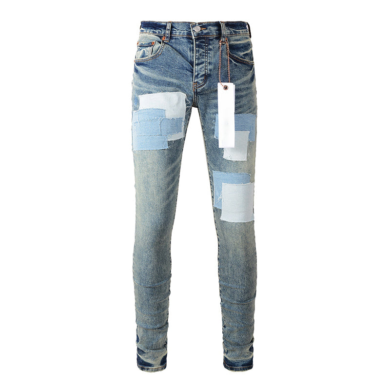 Mens trendy purple jeans 100% cotton Pure Cotton High Street Trend