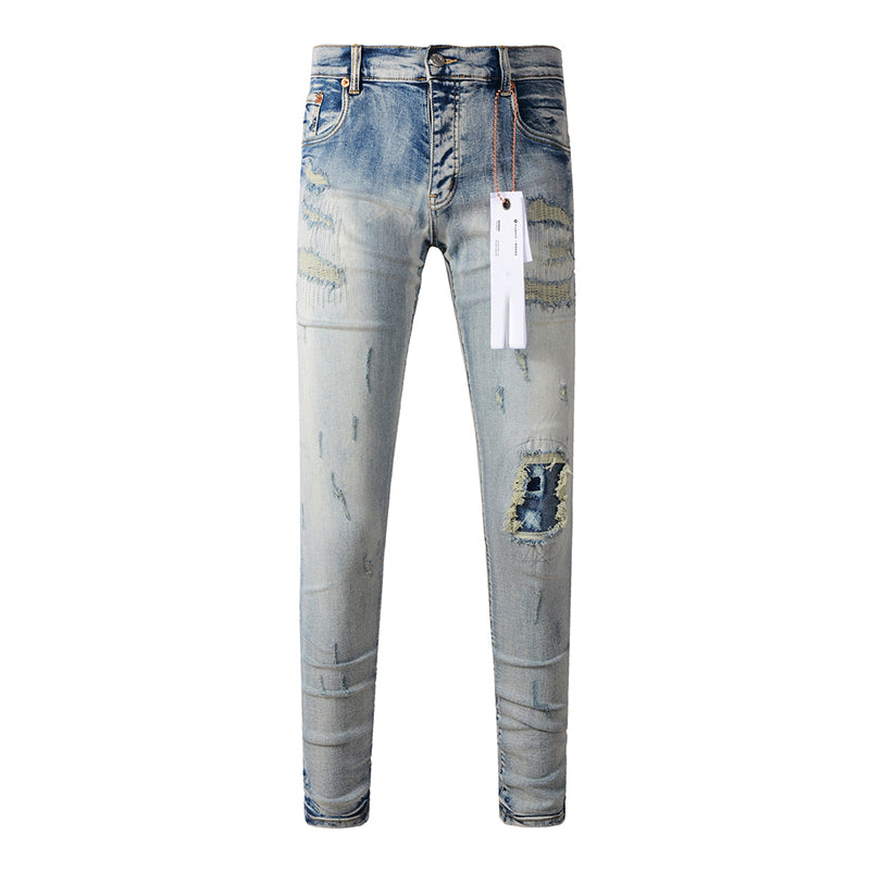 Mens trendy purple jeans 100% cotton Pure Cotton High Street Trend