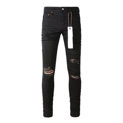 Mens trendy purple jeans 100% cotton Pure Cotton High Street Trend