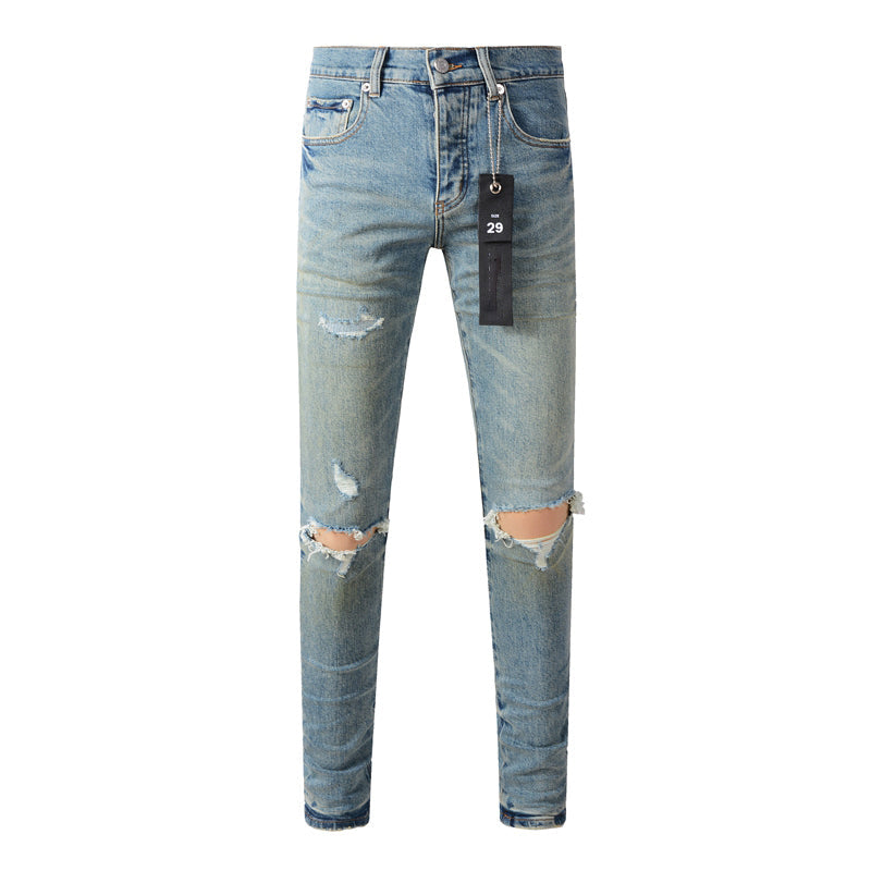 Mens trendy purple jeans 100% cotton Pure Cotton High Street Trend