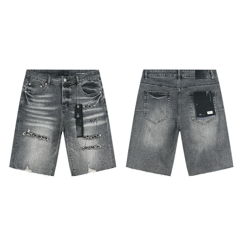 Mens trendy purple jeans 100% cotton Denim Shorts #PU517