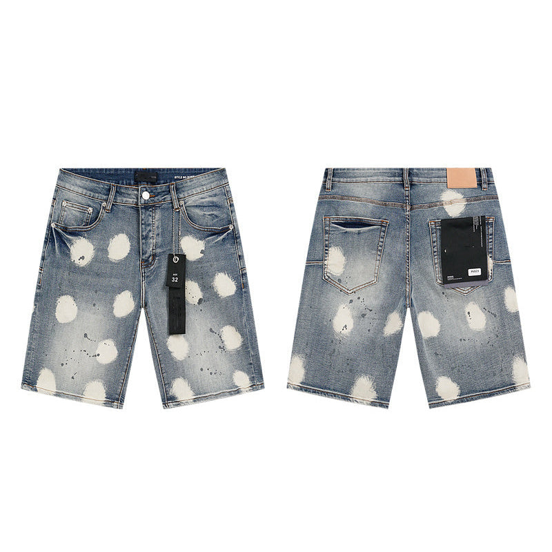 Mens trendy purple jeans 100% cotton Denim Shorts #PU523