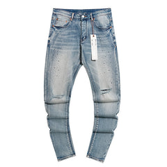 Mens trendy purple jeans 100% cotton Jeans #PU142
