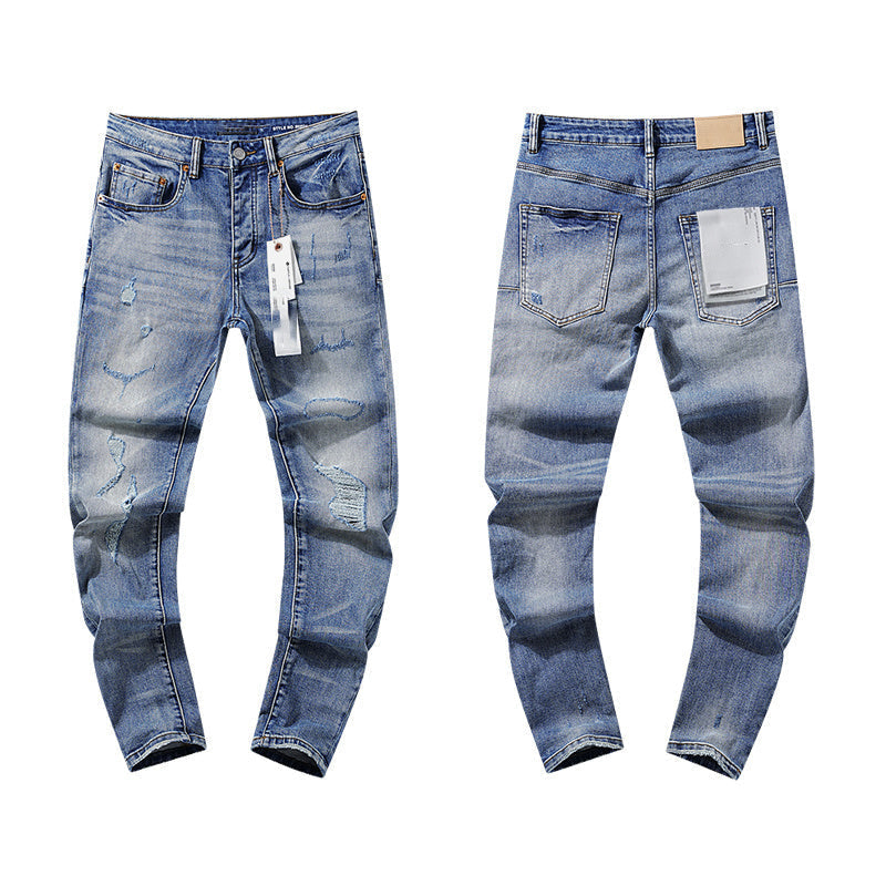 Mens trendy purple jeans 100% cotton Jeans #PU109