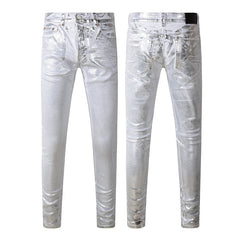 Mens trendy purple jeans 100% cotton Pure Cotton High Street Trend