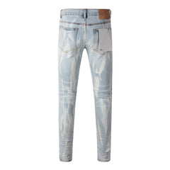 Mens trendy purple jeans 100% cotton Pure Cotton High Street Trend