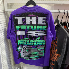 Hellstar  T Shirt Creative Cartoon Portrait Printing High-quality pure cotton high-street clothing