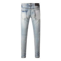 Mens trendy purple jeans 100% cotton Pure Cotton High Street Trend