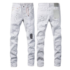 Mens trendy purple jeans 100% cotton Pure Cotton High Street Trend