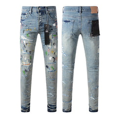 Mens trendy purple jeans 100% cotton Pure Cotton High Street Trend