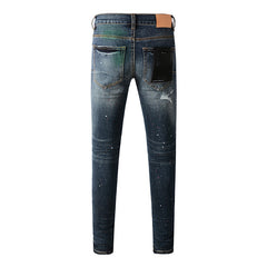 Mens trendy purple jeans 100% cotton Pure Cotton High Street Trend