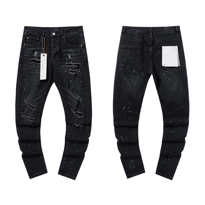 Mens trendy purple jeans 100% cotton Jeans #PU140