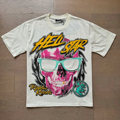 Hellstar  T Shirts Retro style high street trend High-quality pure cotton high-street clothing