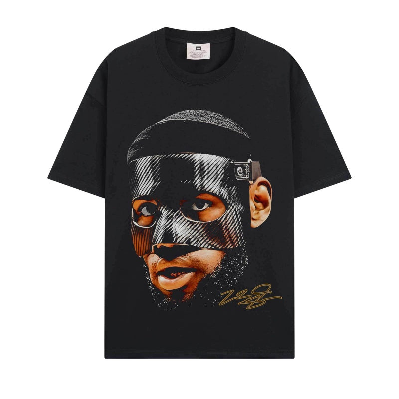 BIG FACE T shirts Pure Cotton High-Street Fashion