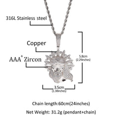 Jewelry Rap ins Zircon Necklace Pendant Egypt Pieces Far East Jesus Pieces