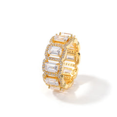 Rings Hip Hop INS Wind Ring Rectangular Zircon St. Valentine's