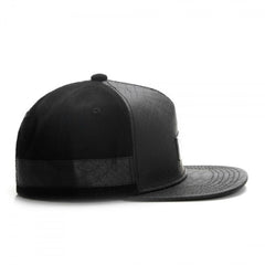 Trendy flat brimmed snapback hatsleather iron logo