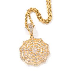 Jewelry Hip Hop 3A Zircon Spider Web Necklace