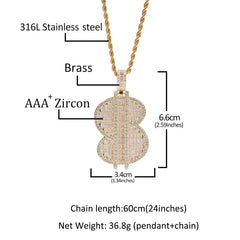 Jewelry Letter Pendant Copper Inlaid Zircon Versatile Spectrum