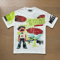 Hellstar  T Shirts Retro style high street trend High-quality pure cotton high-street clothing
