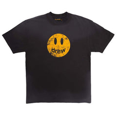 DREW HOUSE T Shirts Distressed black smiley face