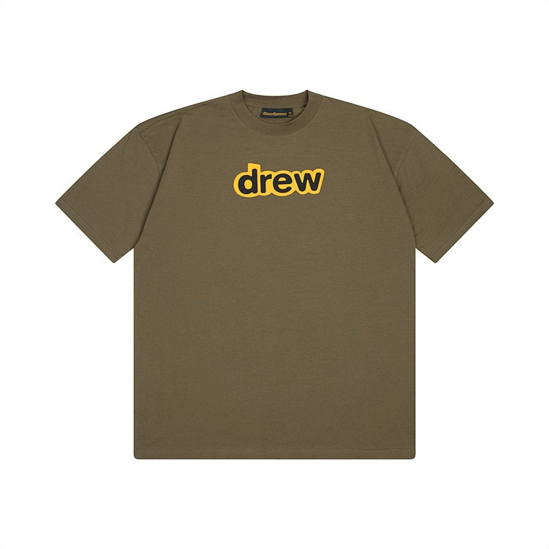 DREW HOUSE T Shirts Tan with English-language smiley face print
