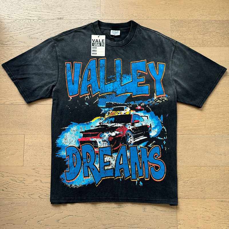 Valeforever Vale T Shirts Washed black with a distressed finish