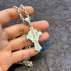 CHH Chrome heart Cross Necklace Men's and Women's Vintage Cross Letter Necklace