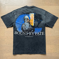 Valeforever Vale T Shirts Washed black with a distressed finish and hot-fix rhinestones.