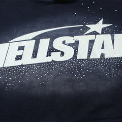 Hellstar Hoodie  Distressed French terry, high-street retro style.