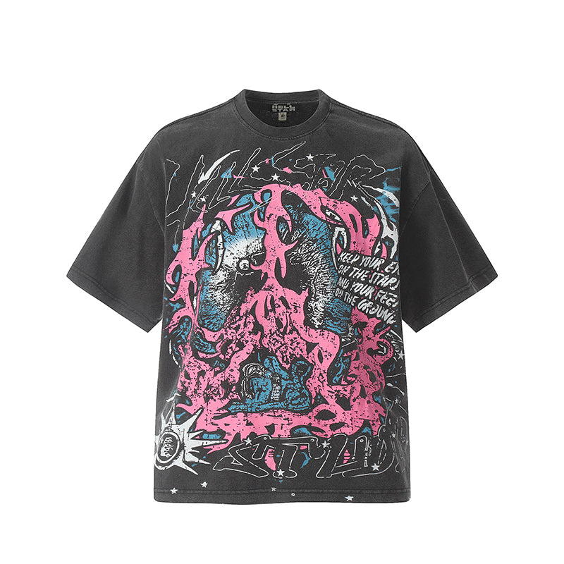 Hellstar  T-shirt Direct Printing Pattern High-quality pure cotton high-street clothing