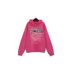 Sp5der Hoodie Cobweb Puff Print Pure Cotton