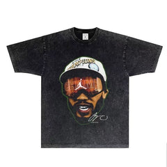 BIG FACE T shirts Pure Cotton High-Street Fashion