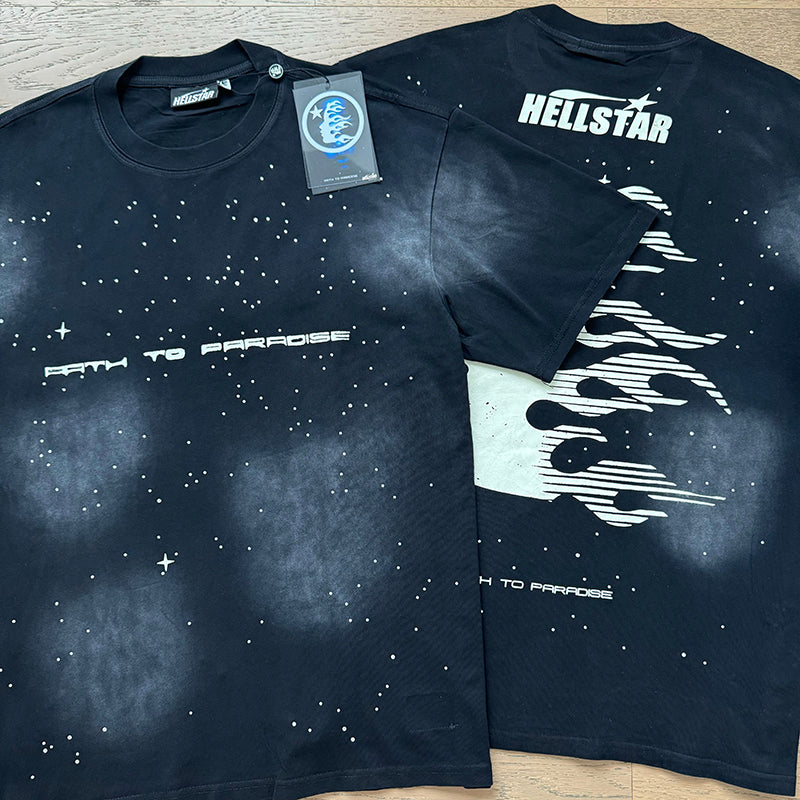 Hellstar T-Shirt Rhinestone High-quality pure cotton high-street clothing