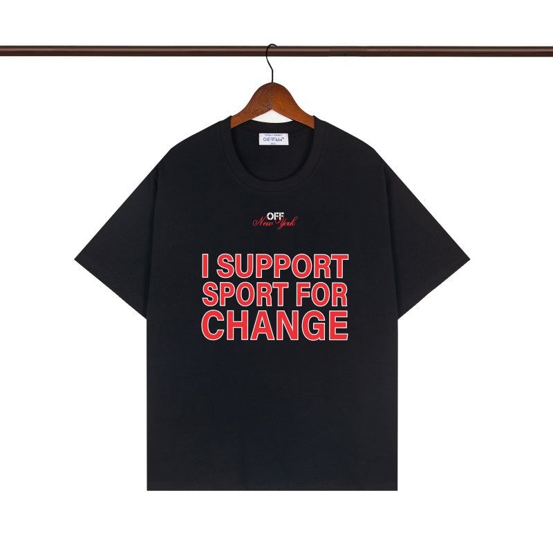 OFF WHITE T SHIRTS High-quality pure cotton high-street style